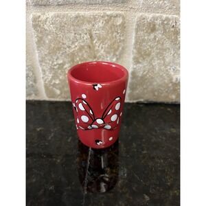 Disney Parks Red Minnie Mouse Bows Shot Glass Toothpick Holder‎